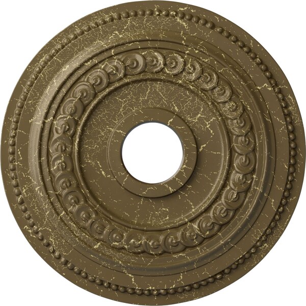 Ekena Millwork Oldham Ceiling Medallion (Canopies up to 8 5/8"), 18"OD x 3 3/8"ID x 7/8"P, Mississippi Mud Crackle CM18OL1MMC - main